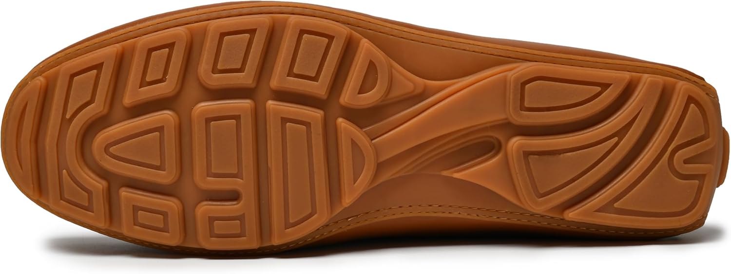 Мужские туфли JIONS Penny Loafers из кожи, мокасины для вождения, слипоны, формальные ботинки, светло-коричневый — фото 4