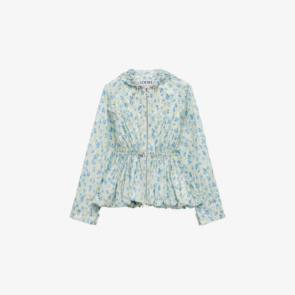 

Ветровка Loewe из шелковой ткани с цветочным принтом, мультиколор