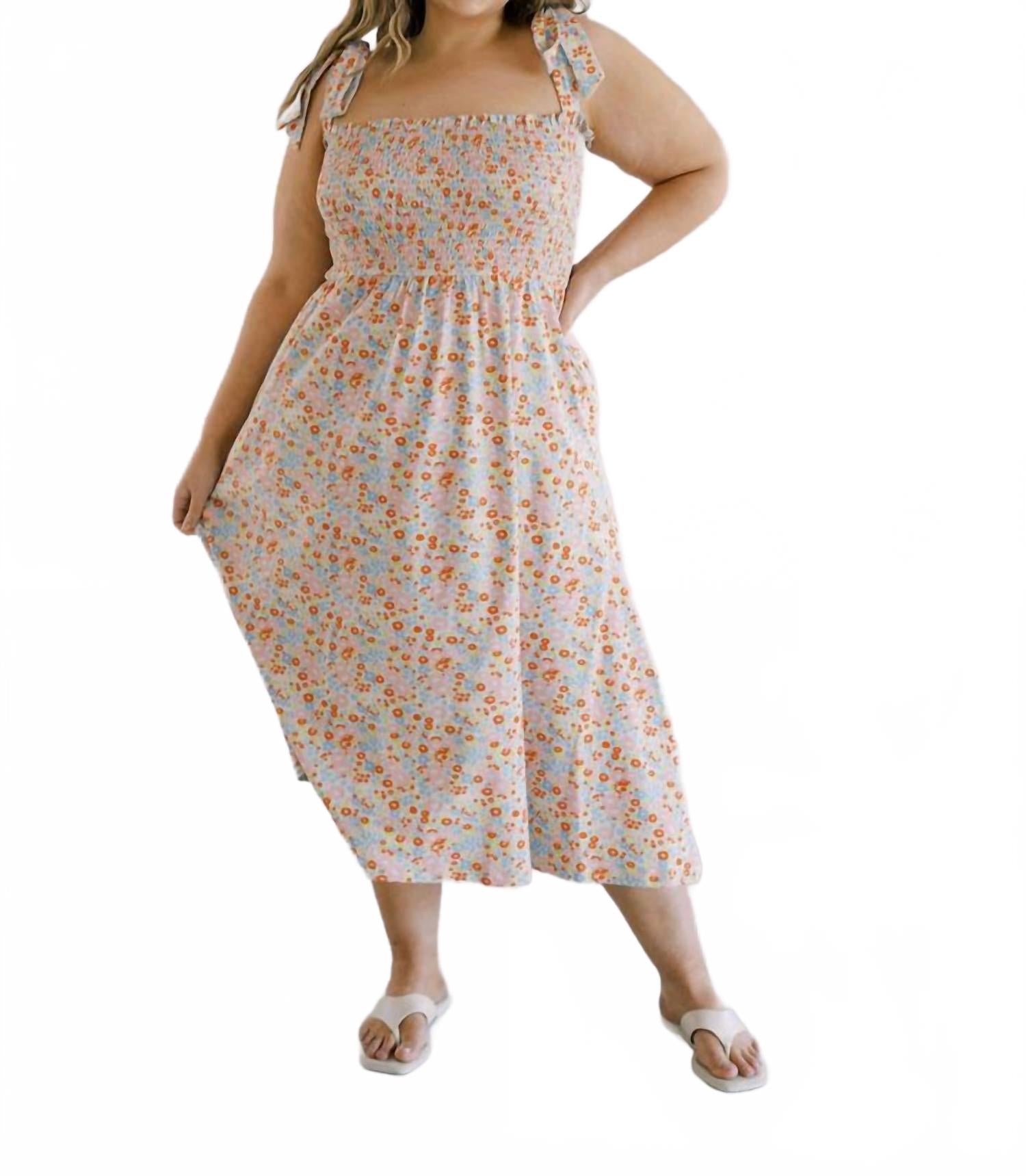 

Повседневное платье-миди с принтом в стиле ретро с цветочным принтом Polished Prints, Retro Floral