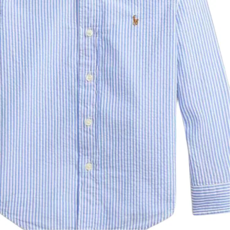 Повседневная рубашка для детей Polo Ralph Lauren синяя — фото 3