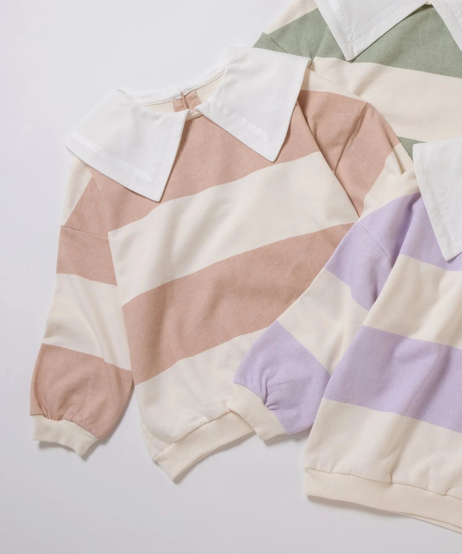 Полосатая блузка с матросским воротником Ever Closet, beige — фото 4