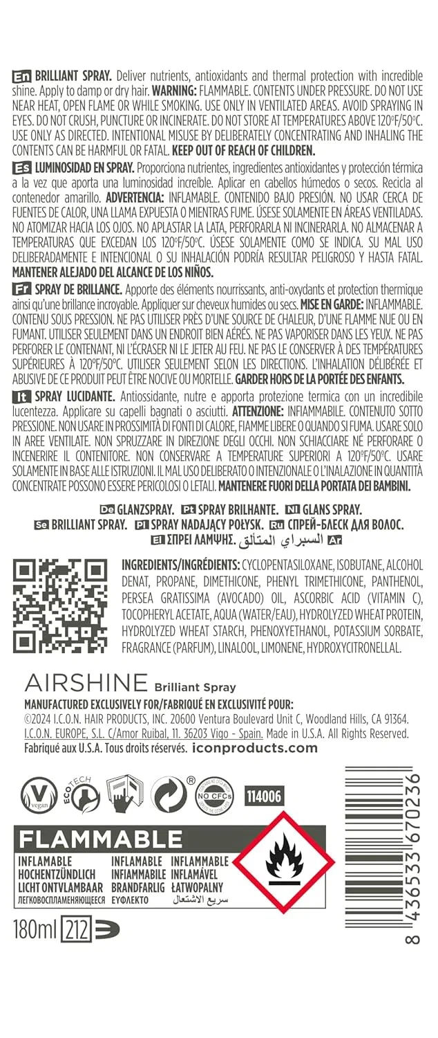 Спрей для блеска волос Airshine Brilliant Spray от I.C.O.N. I.C.O.N. — фото 3