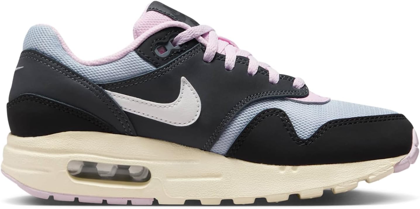 Кроссовки Nike Air Max 1 для мальчиков, белый/черный/розовый — фото 3