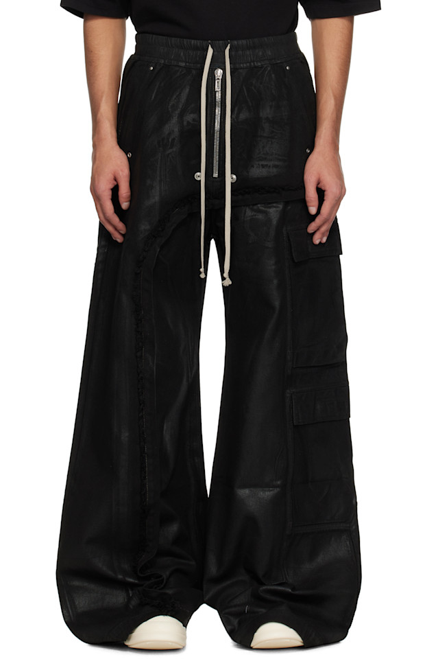 

Голливудские джинсовые карго-штаны с асимметричными двойными карманами Belas Rick Owens Drkshdw, черный