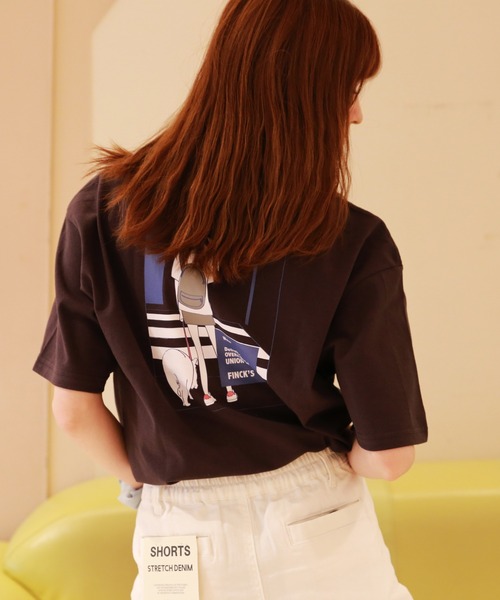 

Футболка с коротким рукавом, хлопок, свободный крой, с иллюстрацией, FINCK'S, цвет Westsea