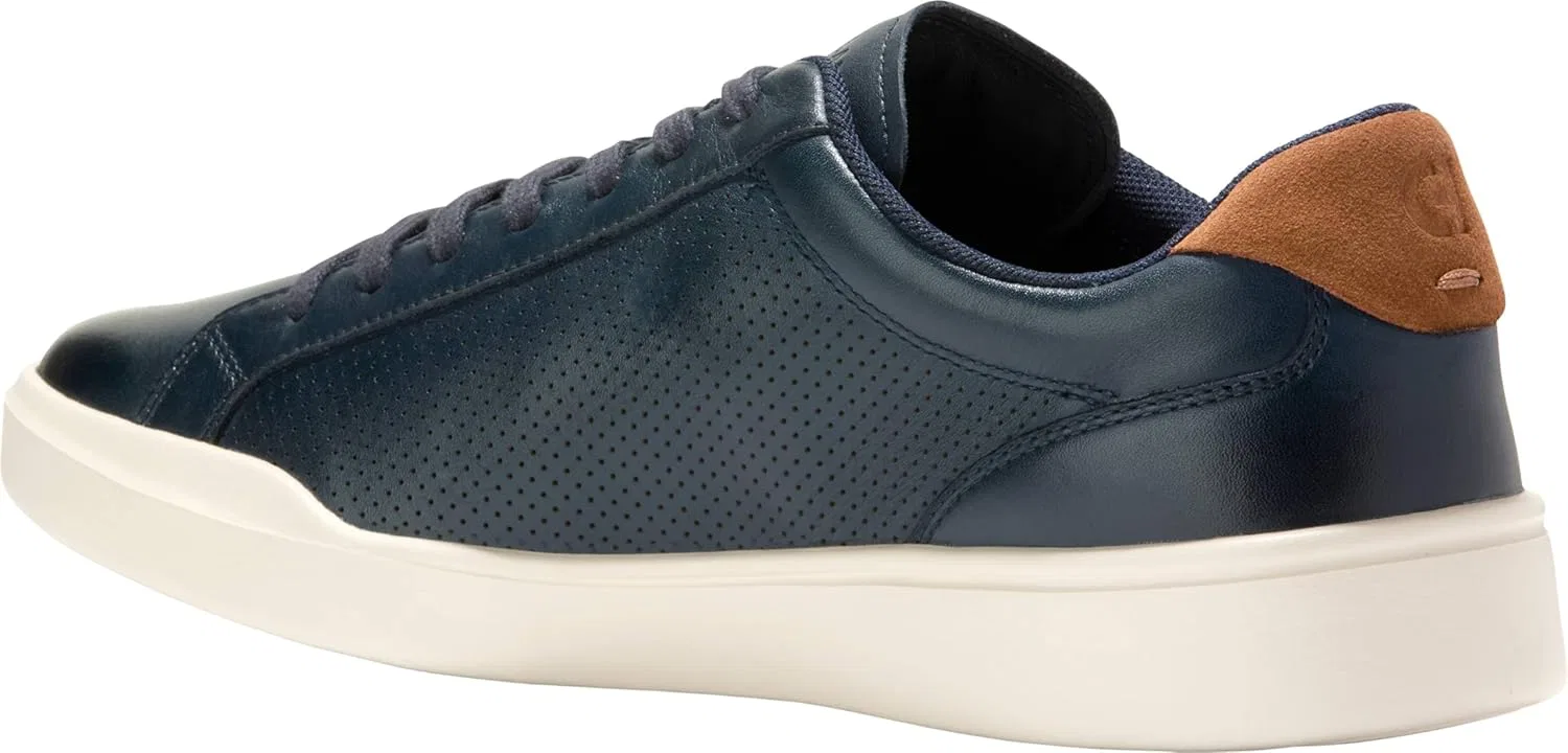Мужские кроссовки Cole Haan Grand Crosscourt Modern с перфорированным носком и шнуровкой, легкие кожаные, Navy Blazer British Tan — фото 3