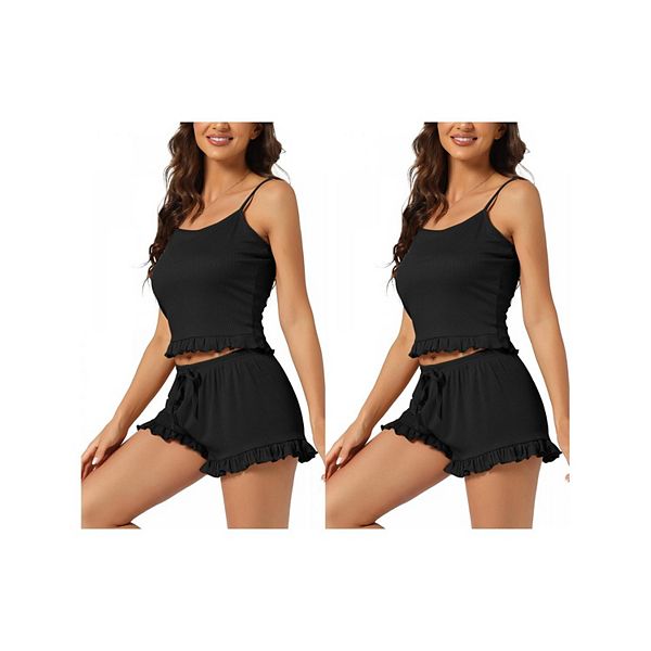 

2 комплекта женской пижамы 2 предмета: топ-камизоль и шорты Inspire Chic, Black