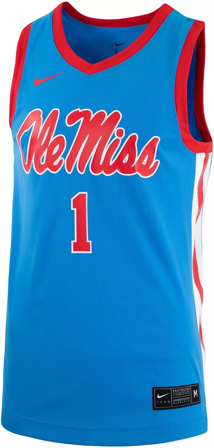 Мужская синяя баскетбольная майка Nike Ole Miss Rebels #1 Replica — фото 2