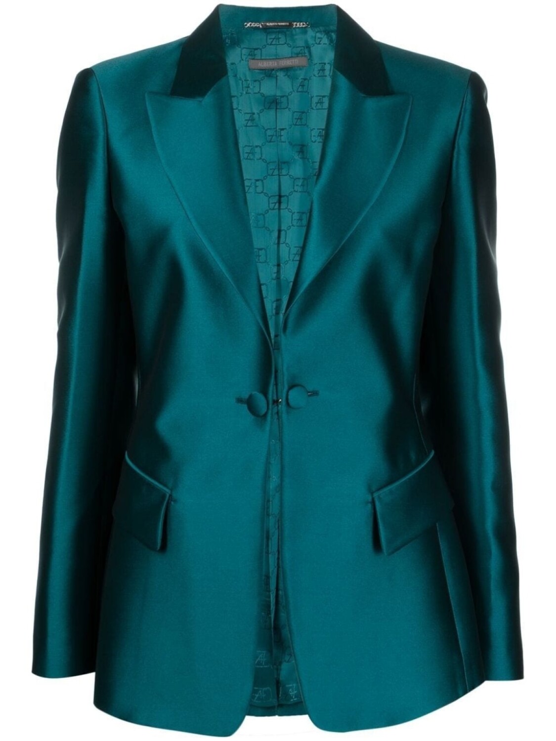 

Alberta Ferretti атласный блейзер, синий