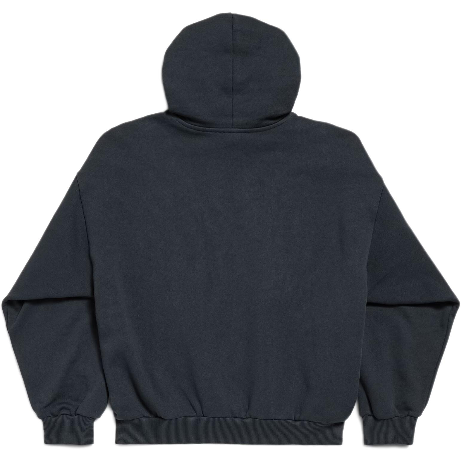 Худи nano bb faded medium fit Balenciaga, черный — фото 3