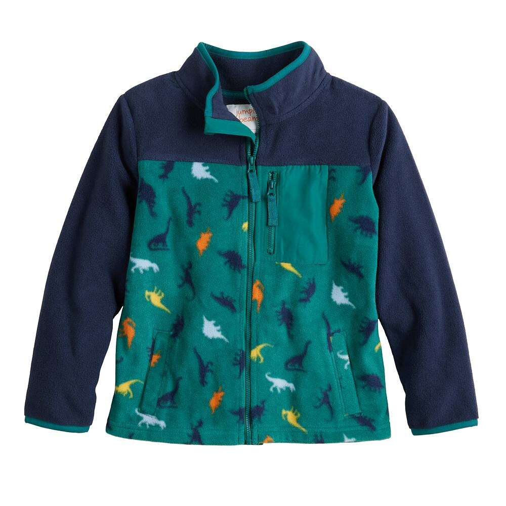 

Куртка Jumping Beans из микрофлиса на молнии на всю длину для мальчиков 4–12 лет, цвет Dino Stamp Print