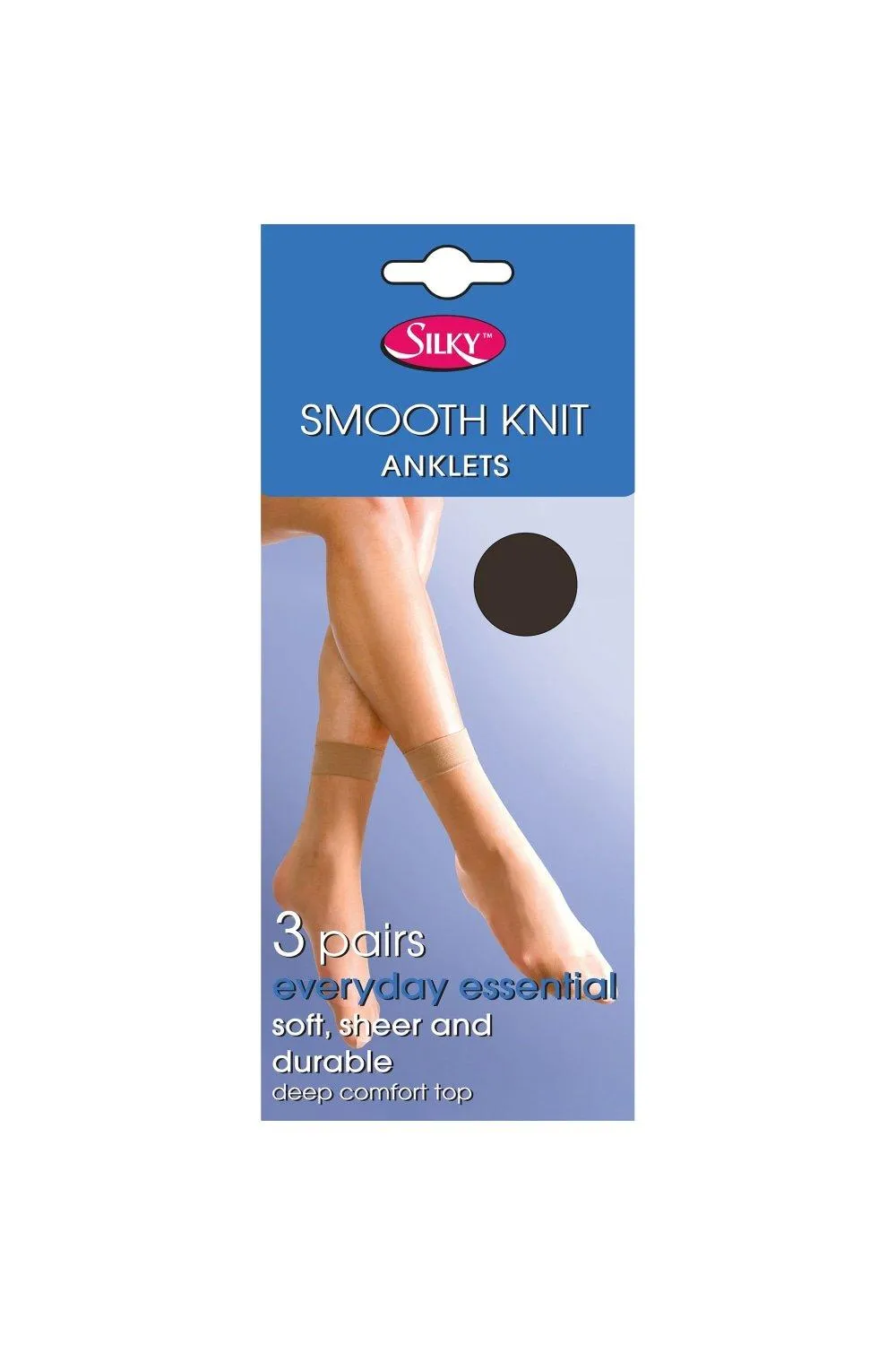 

Гладкая вязка до щиколотки (3 пары) Silky, черный