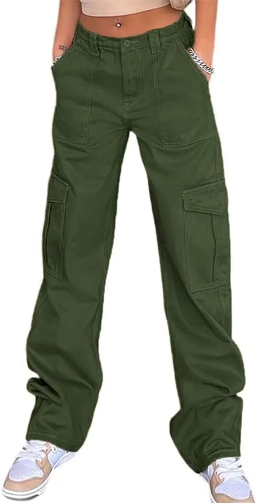 

Джинсы Boyfriend с пуговицами для женщин, прямые, низкая посадка, карго Guteidee