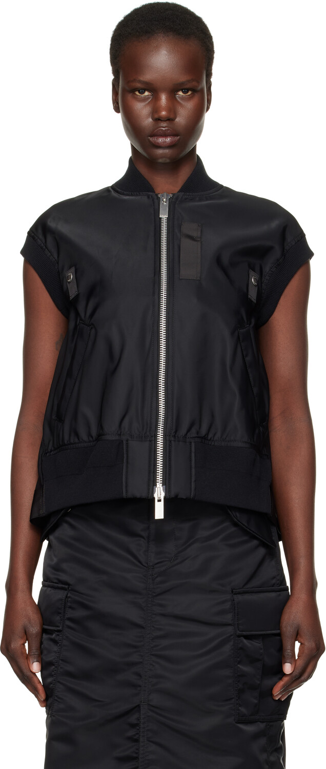 

Жилет из твила sacai, черный