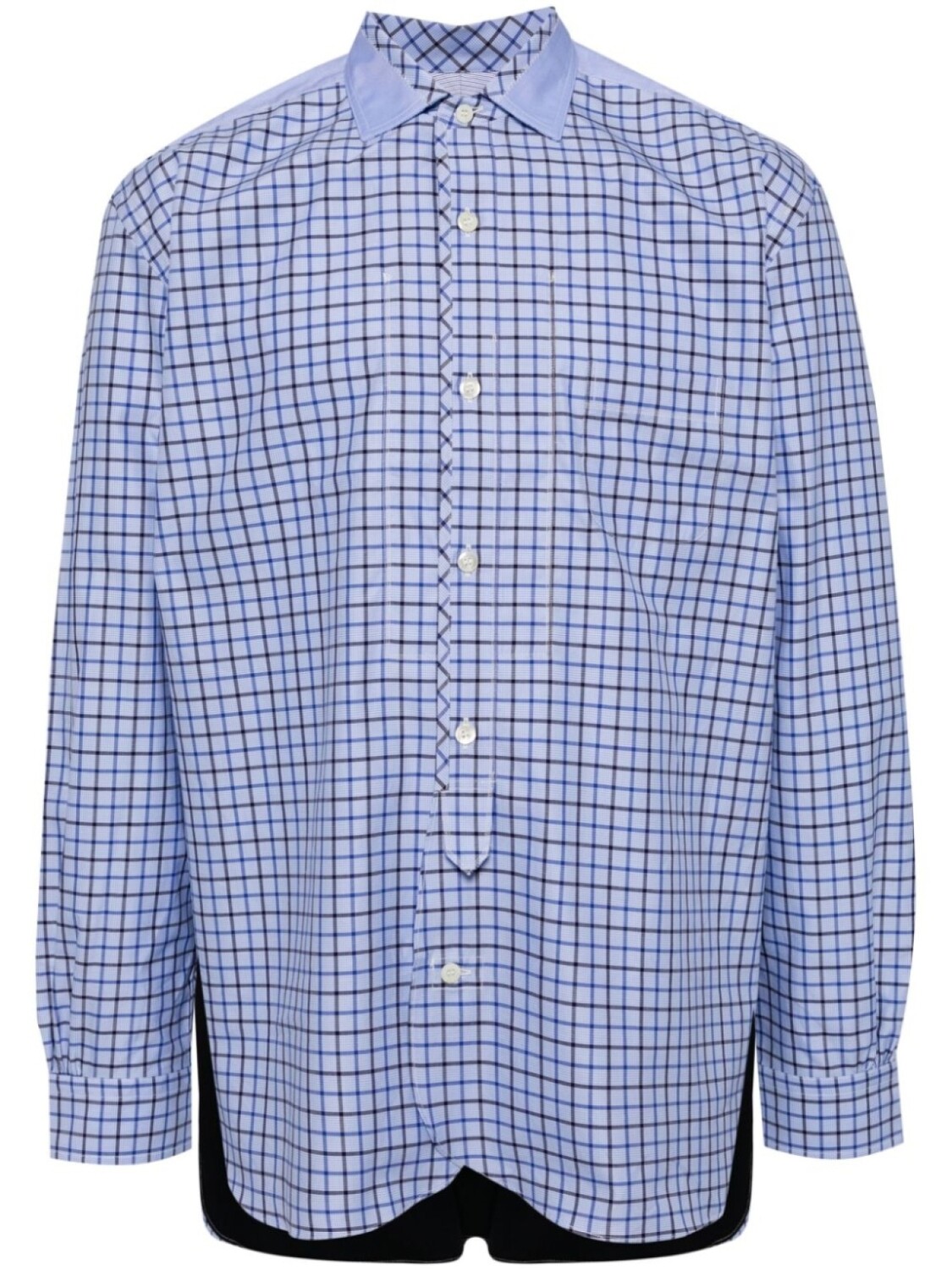 

Junya Watanabe MAN рубашка в клетку, синий