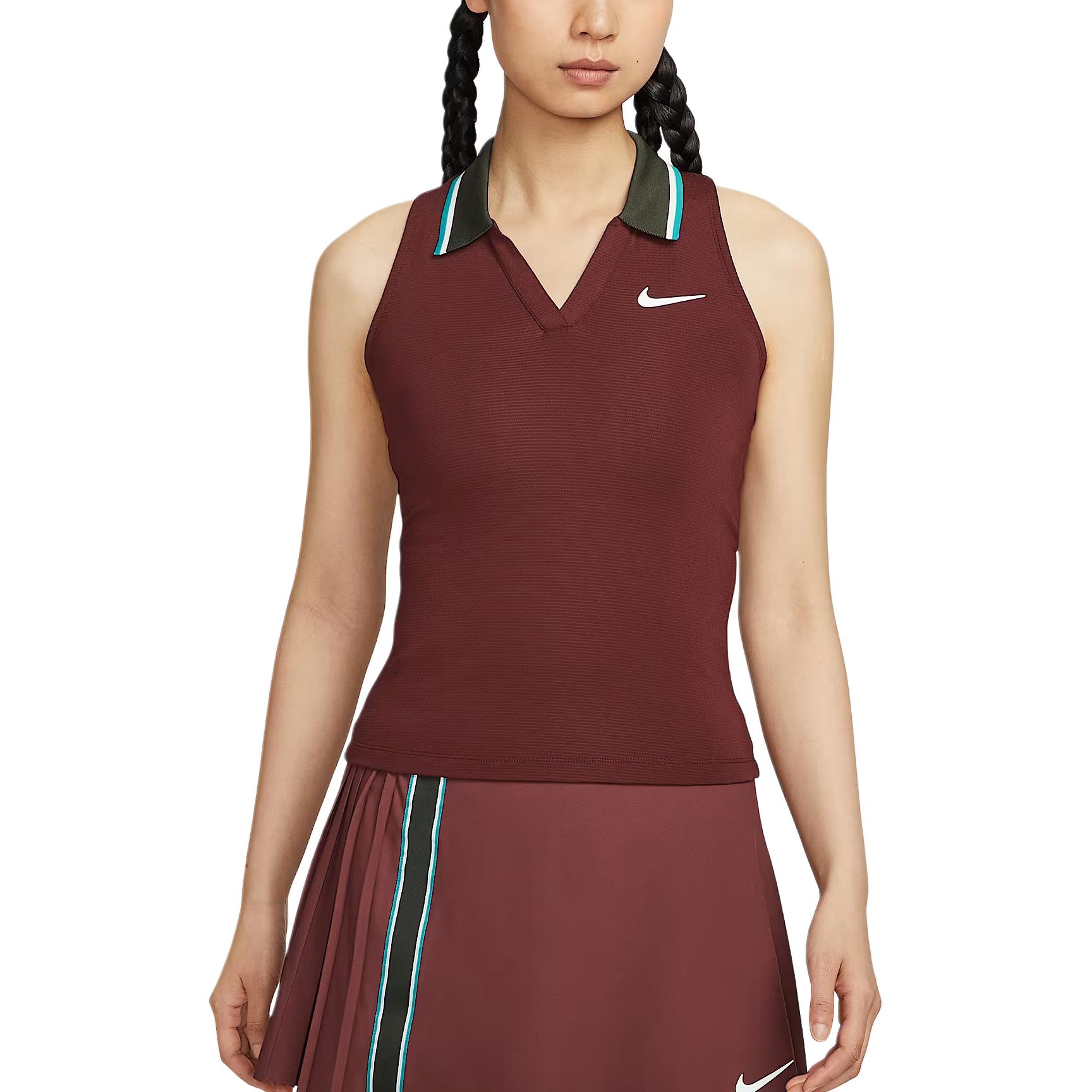 

Футболка теннисная женская Dri FIT Court Slam Nike, красный/зеленый/белый