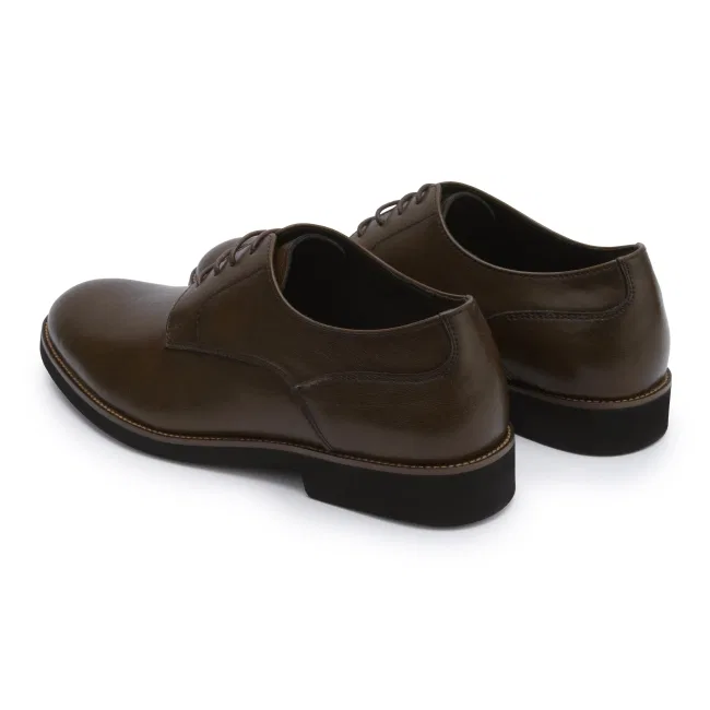 Мужские коричневые дерби Kumkang Esprendo Plain Toe из коровьей кожи — фото 4