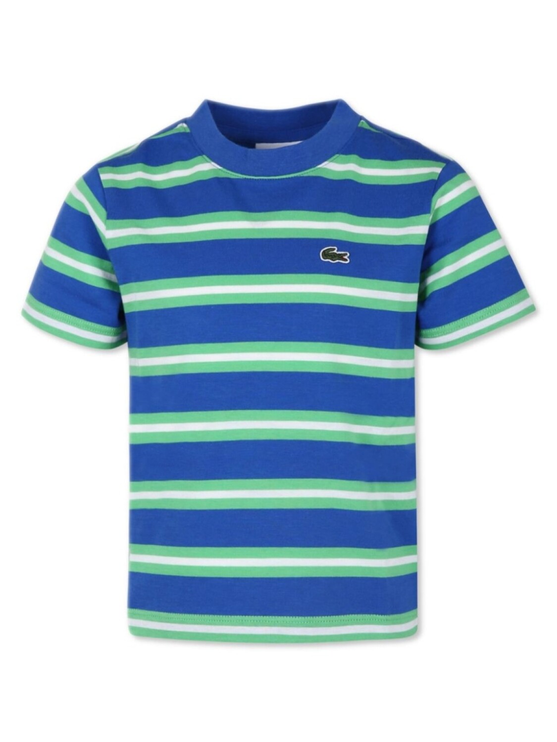 

Полосатая футболка с вышитым логотипом Lacoste Kids, синий