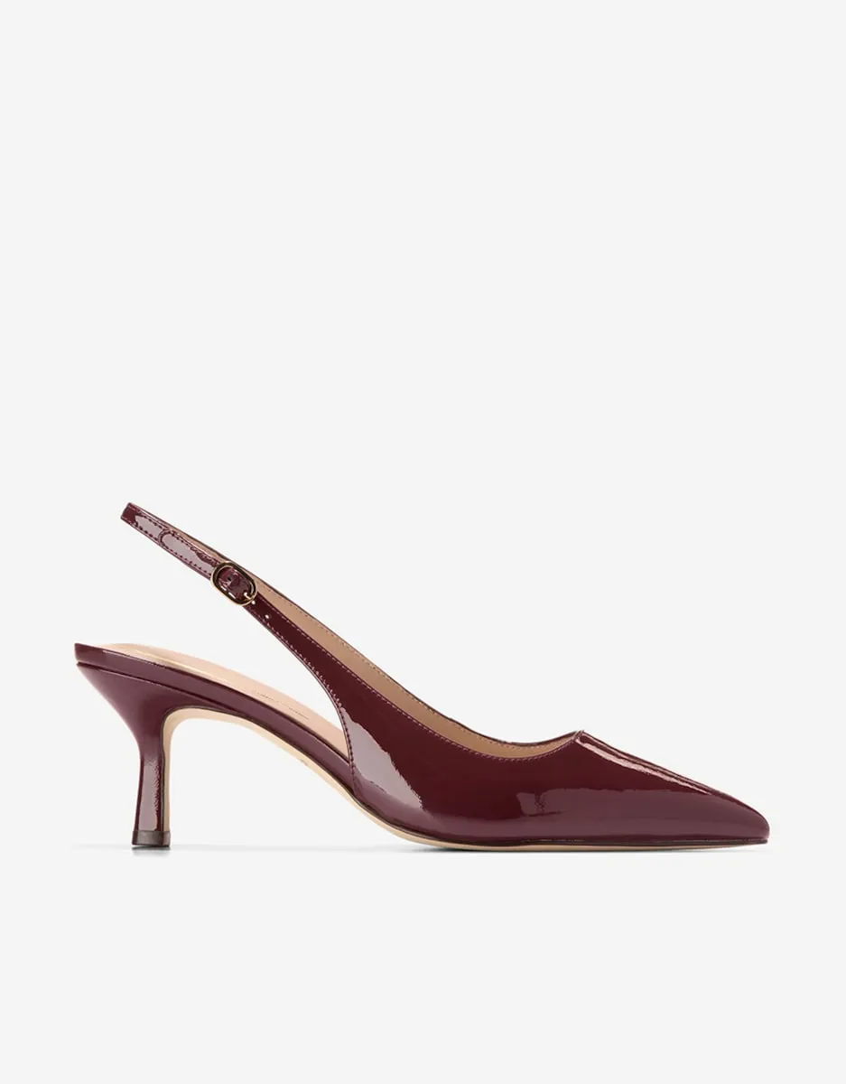 Женские туфли-лодочки без задника, выполненные из кожи Cole Haan, гранатовый