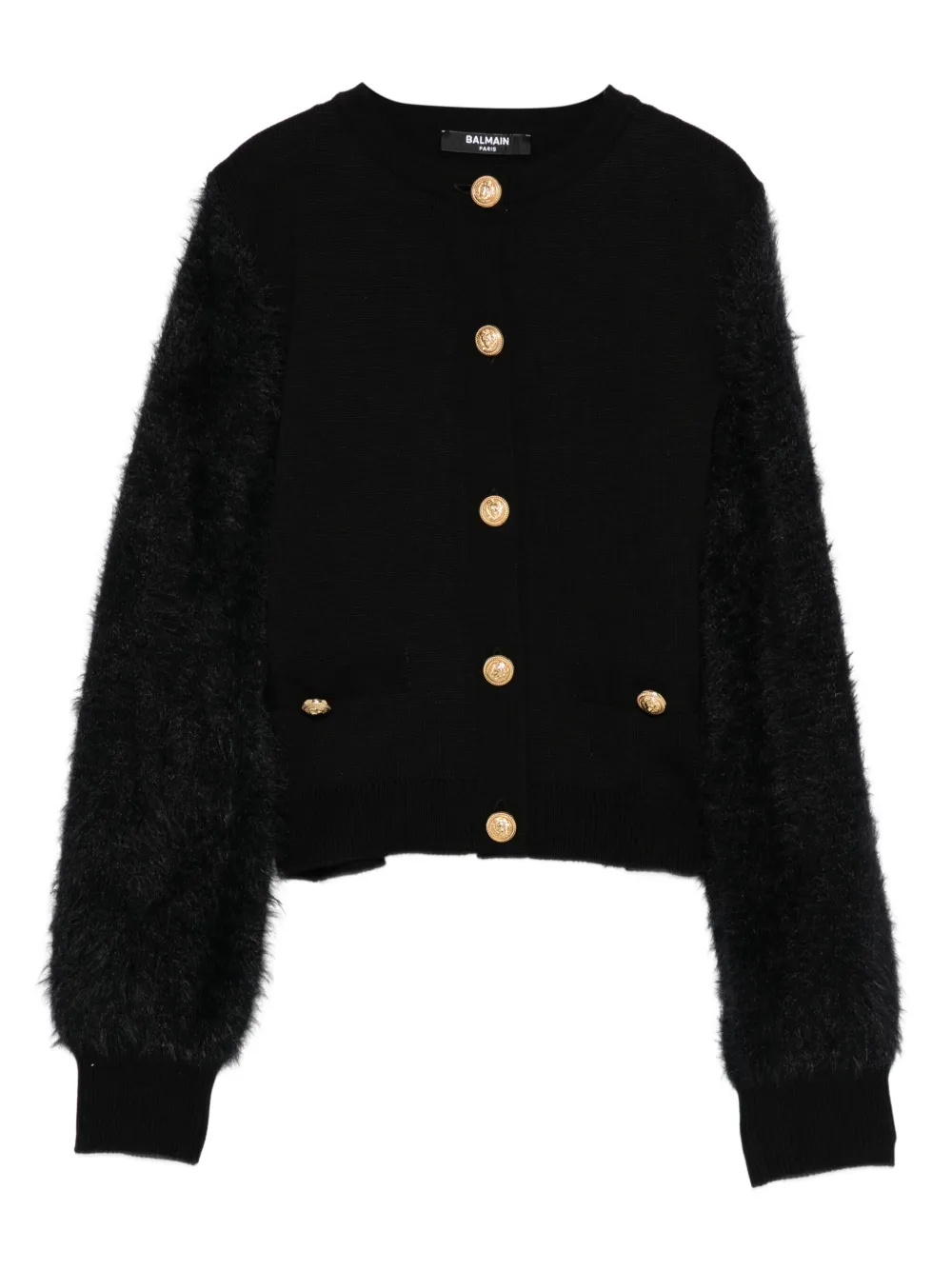 

Кардиган с пушистыми рукавами Balmain Kids, черный