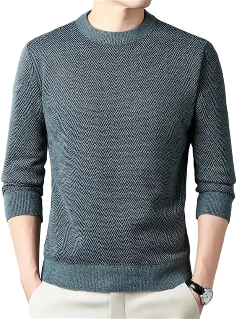 

Мужской свитер из шерстяной смеси с круглым вырезом