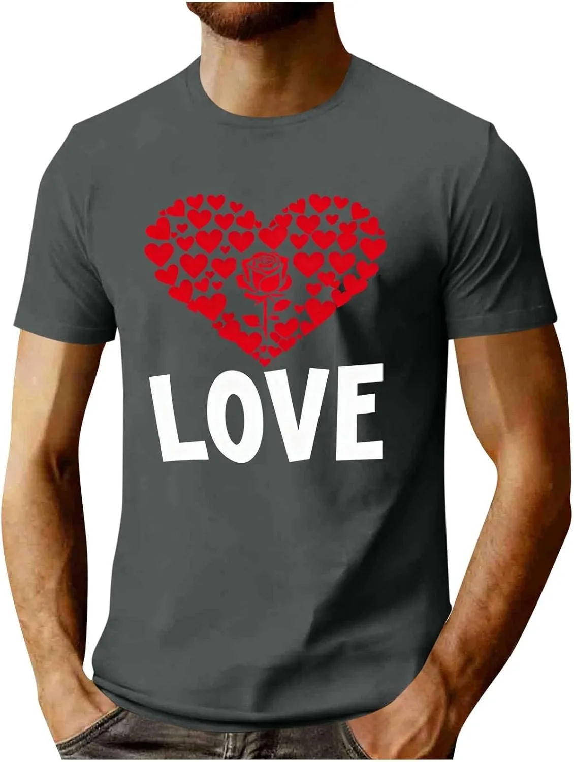 

Мужская футболка с принтом на День святого Валентина, Cotton Blend, короткий рукав, S-5XL