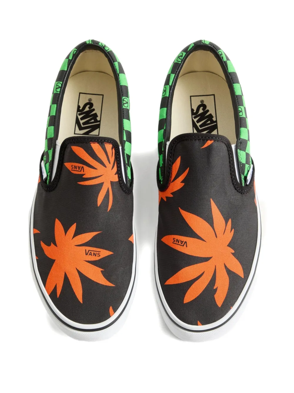 Слипоны в клетку с логотипом VLogo Signature из коллаборации с Vans Valentino Garavani, черный — фото 3