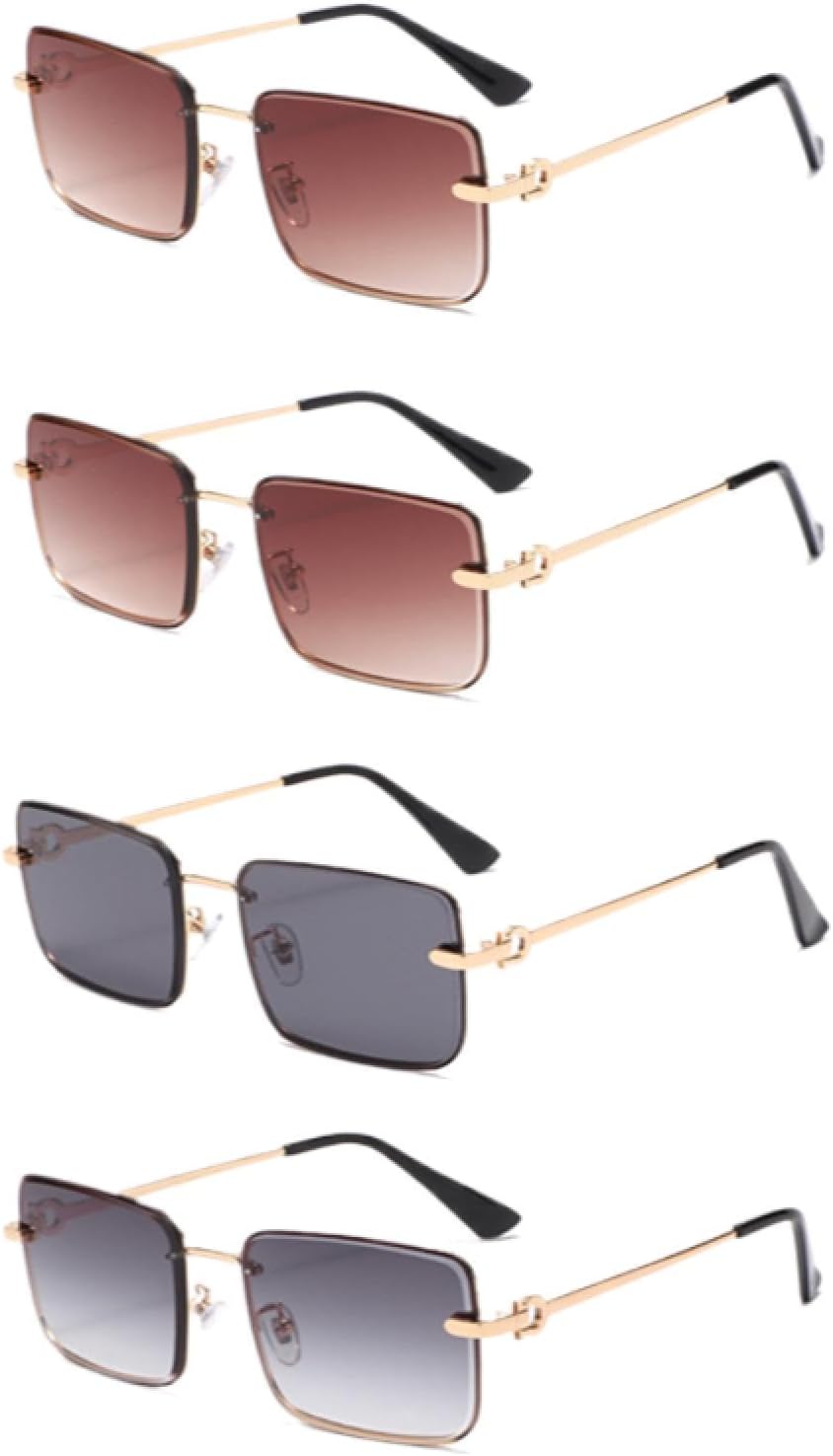 

Солнцезащитные очки с защитой от УФ-излучения UV400 | Панк-стиль, без оправы, градиентный переход цвета | Для женщин и мужчин, для занятий спортом на открытом воздухе и вождения DSVIGF, 4pcs Z01