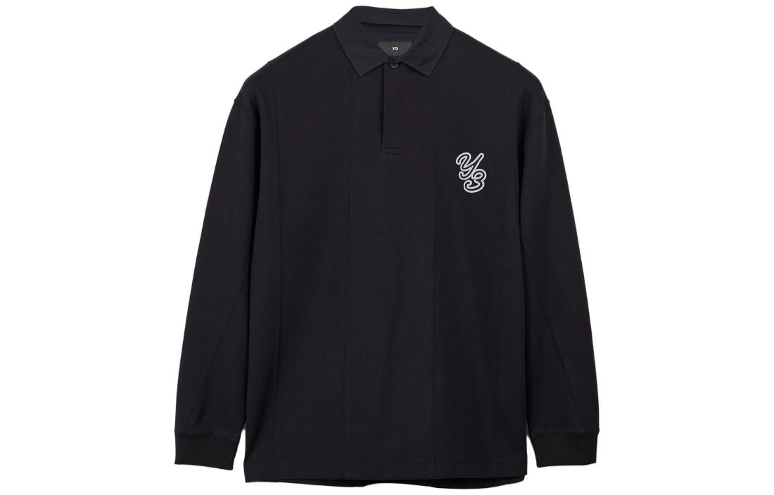 

Рубашка Y 3 Logo Patch Long Sleeved Polo Shirt Y-3, черный