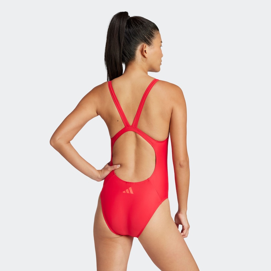 Купальник-бралетт для активного отдыха ADIDAS PERFORMANCE 3-Stripes V-Back, Red/Pastel Red — фото 3