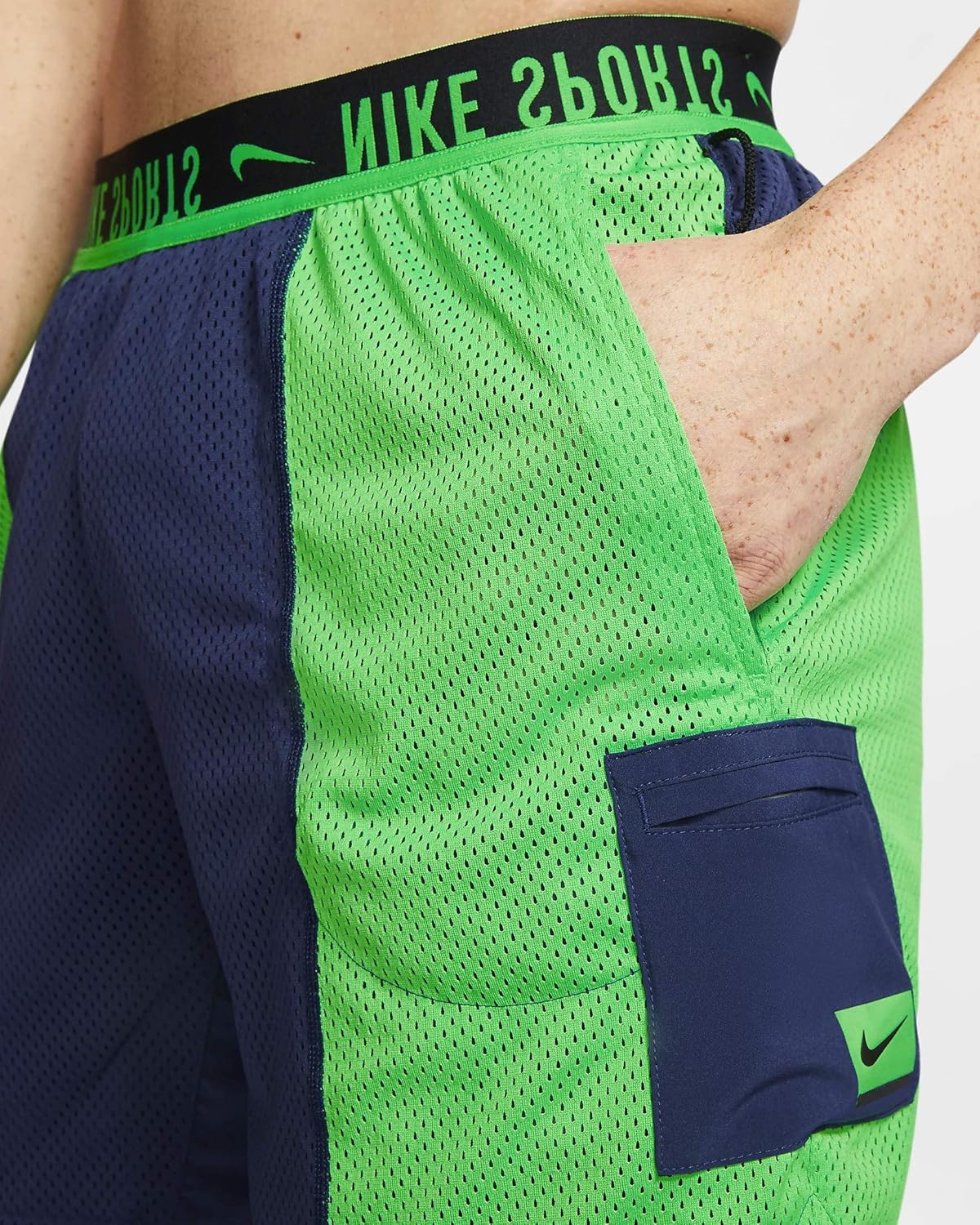 Мужские двусторонние тренировочные шорты Nike CJ7645-410, Blue/Green — фото 4