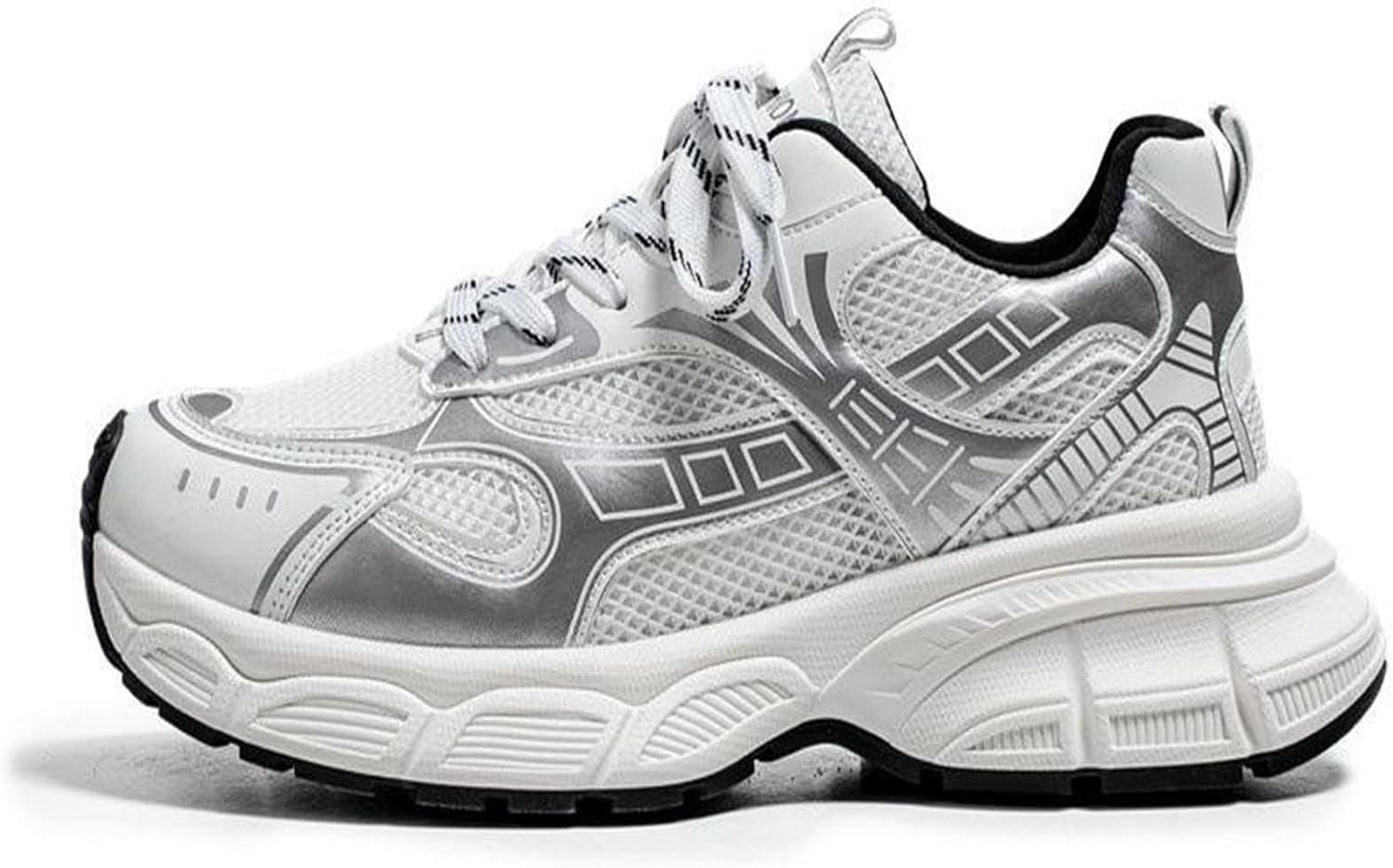 

Мужские модные дышащие кроссовки на массивной платформе со шнуровкой, удобные, нескользящие, для тренировок, спорта, тенниса, ходьбы и вождения Netehadi, белый