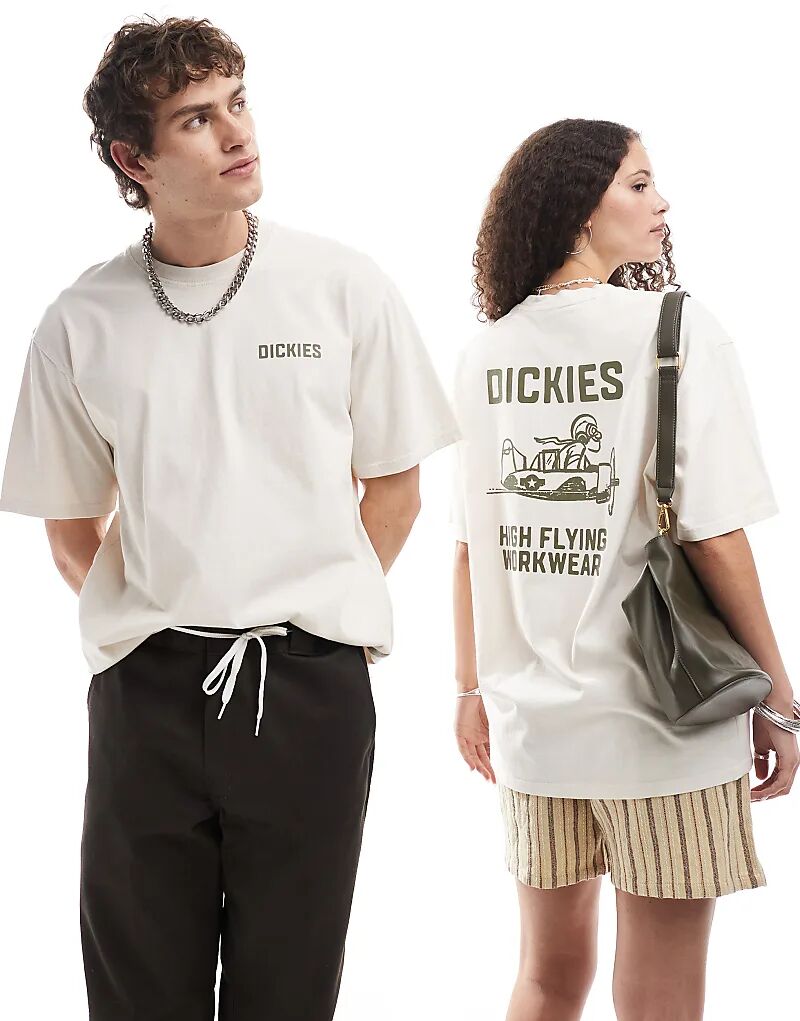 

Футболка с графическим принтом самолета на спине в цвете «кремовый» Dickies