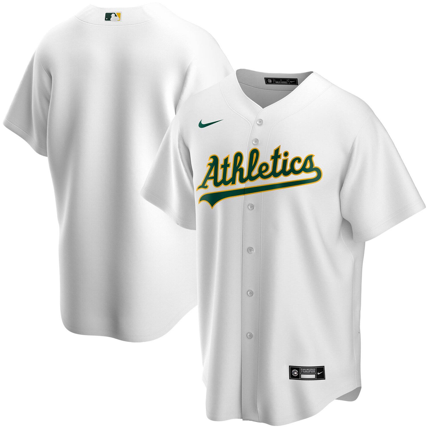 

Мужская белая футболка Nike Oakland Athletics Home Replica Team, Белый, Мужская белая футболка Nike Oakland Athletics Home Replica Team