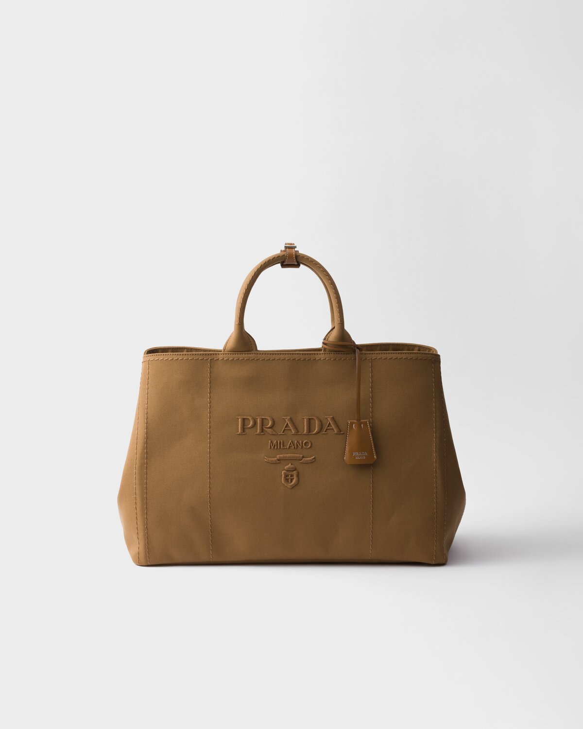 

Сумка-тоут Prada Jardinière из хлопкового холста очень большого размера, коричневый