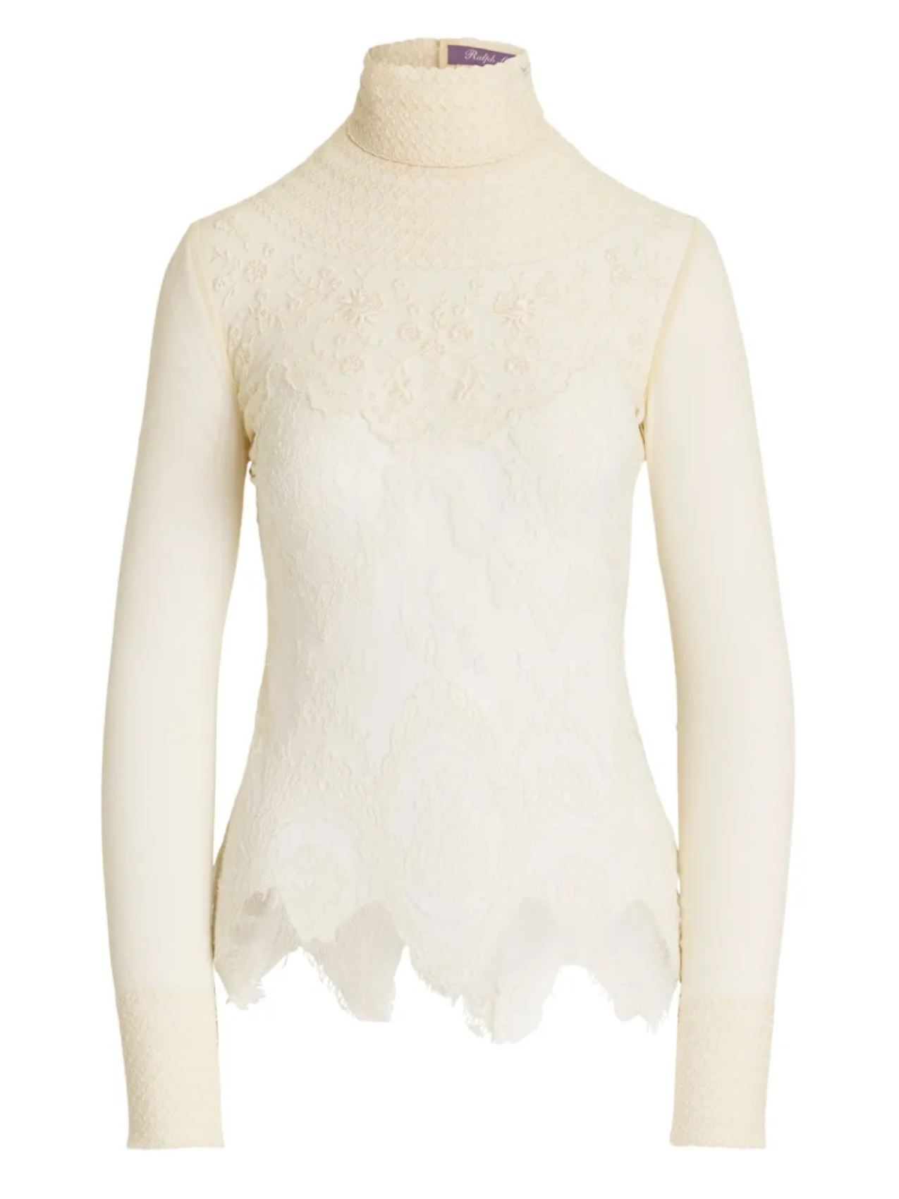 

Блузка с кружевной отделкой Ralph Lauren Collection, нейтральный