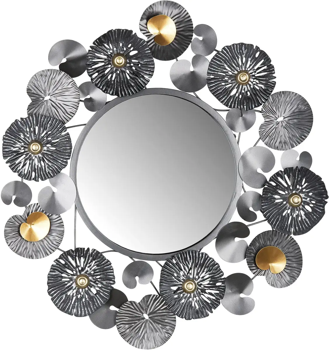

Настенное зеркало Casablanca by Gilde "Mirror Auqalilium", (1 шт.) 76х80х5 см, черно-золотой