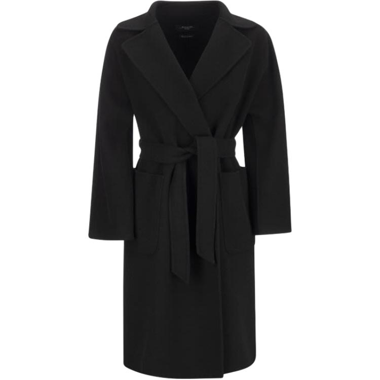 

WEEKEND MaxMara Женское черное пальто Black, Black