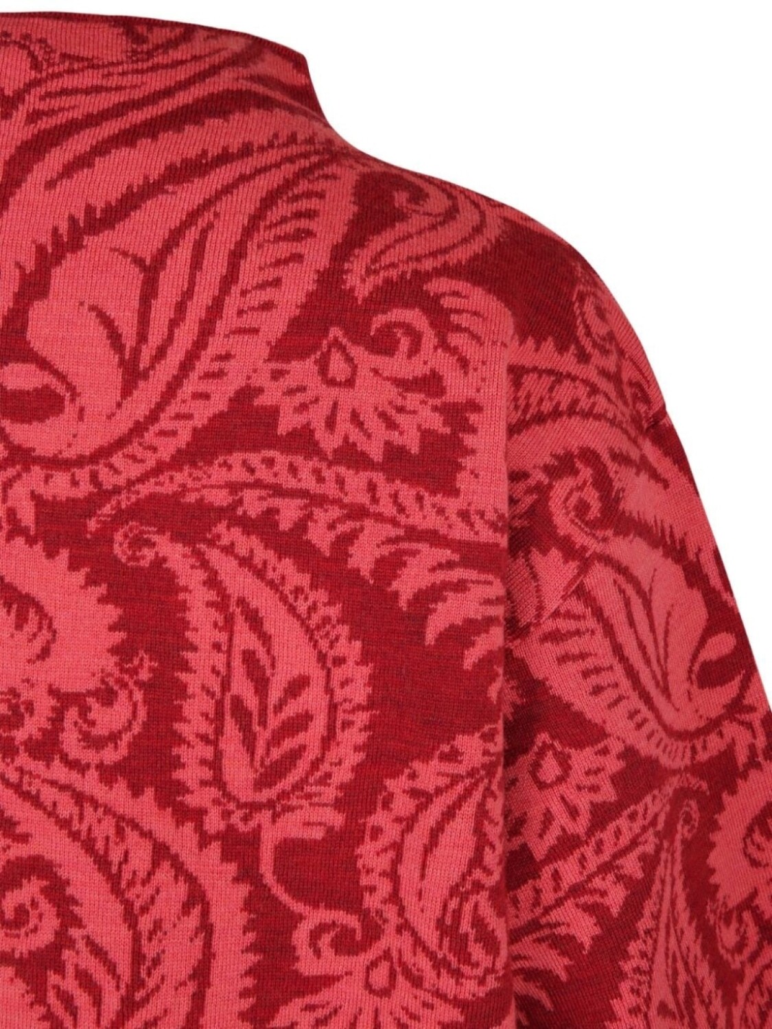 ETRO KIDS жаккардовый свитер с воротником-стойкой, красный — фото 3
