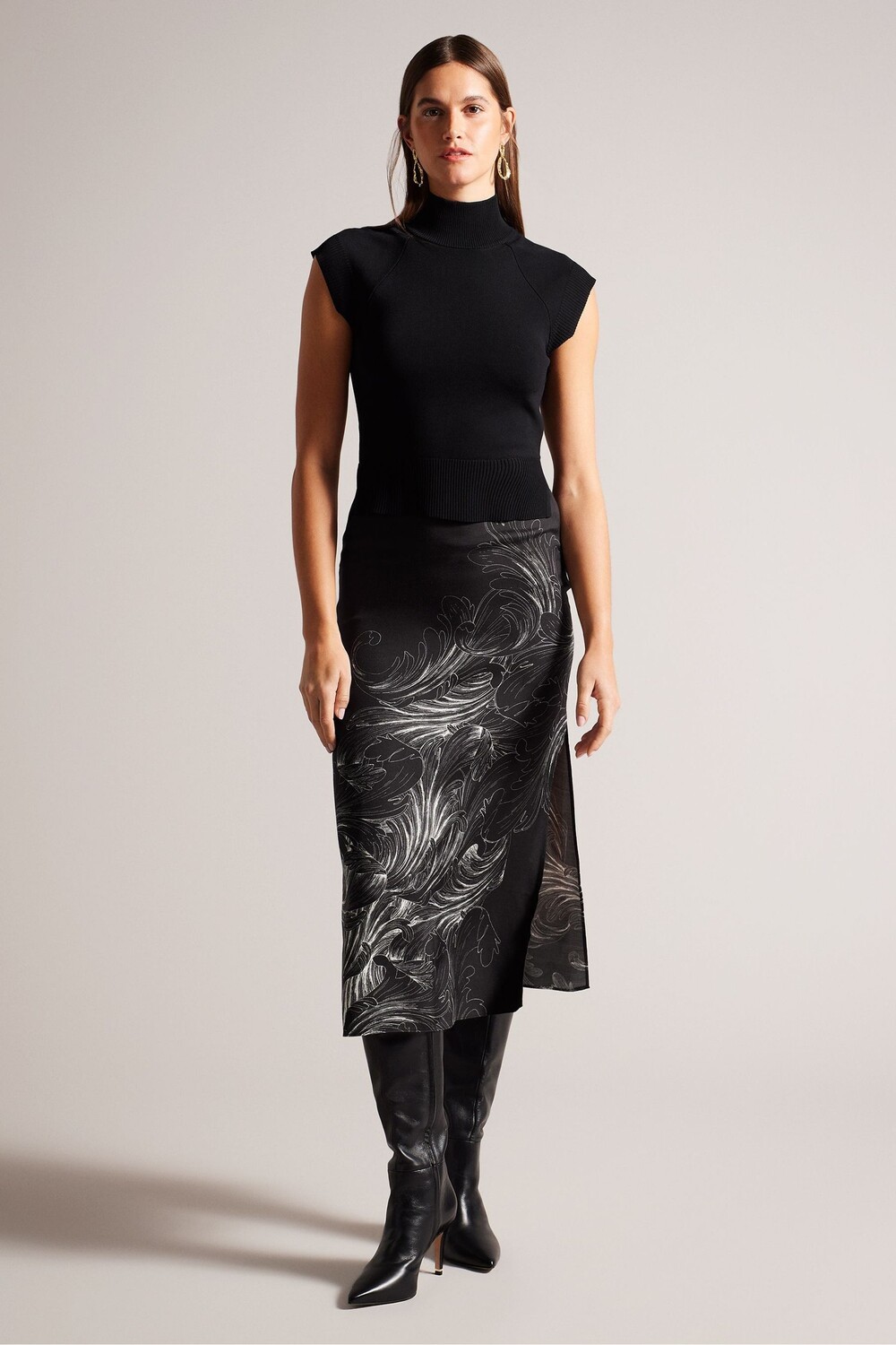 

Прямое платье-рубашка Hewiet без рукавов Ted Baker, черный