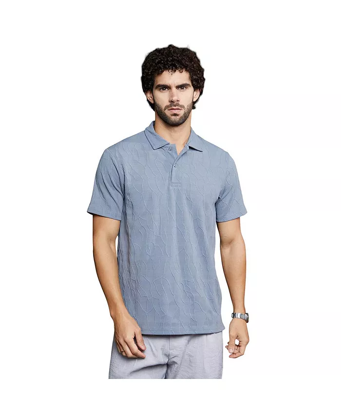 

Мужская поло-футболка Powder Blue Veined-Tactile Campus Sutra, синий