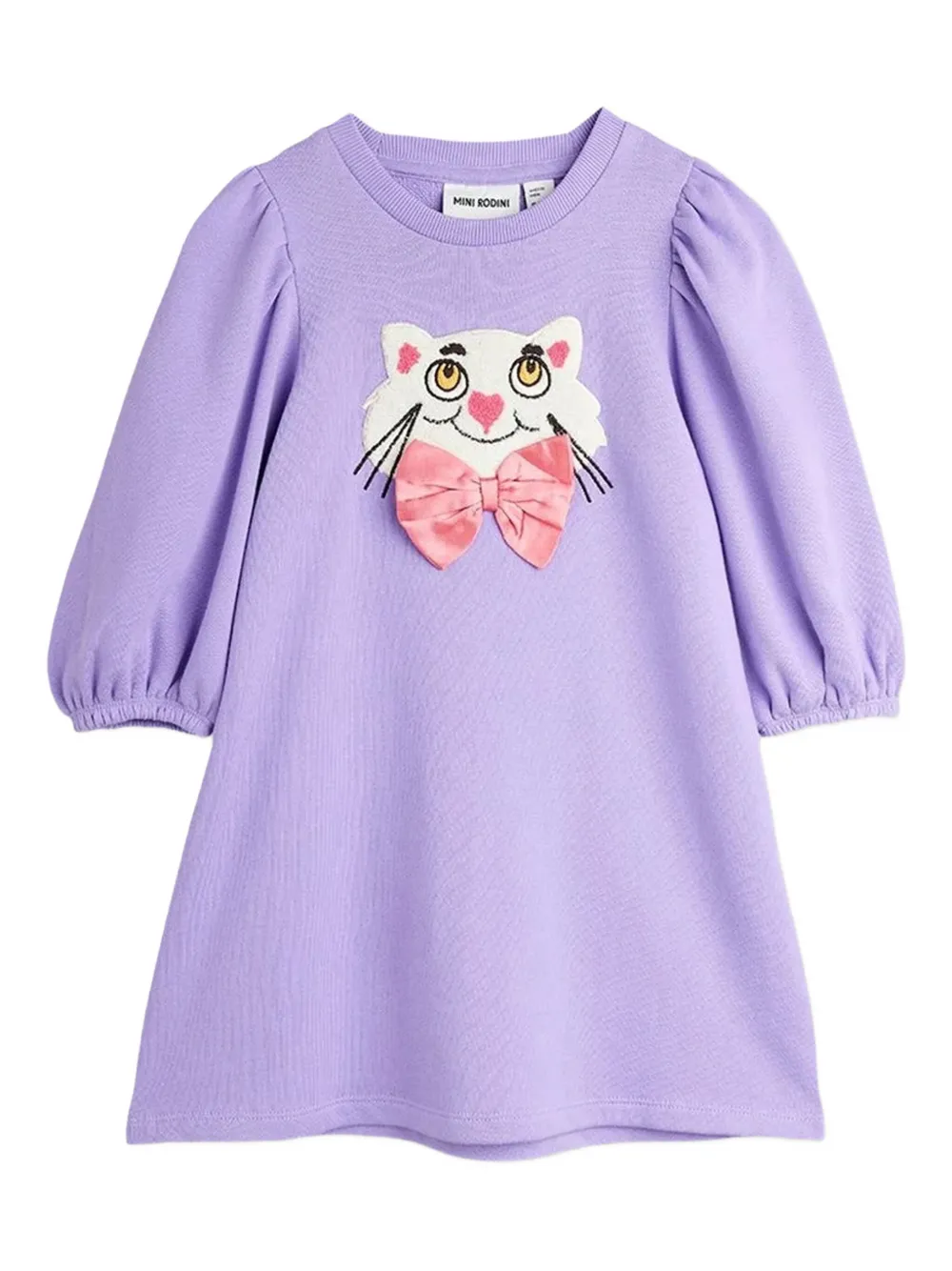 

Платье с аппликацией в виде кошки Mini Rodini, фиолетовый