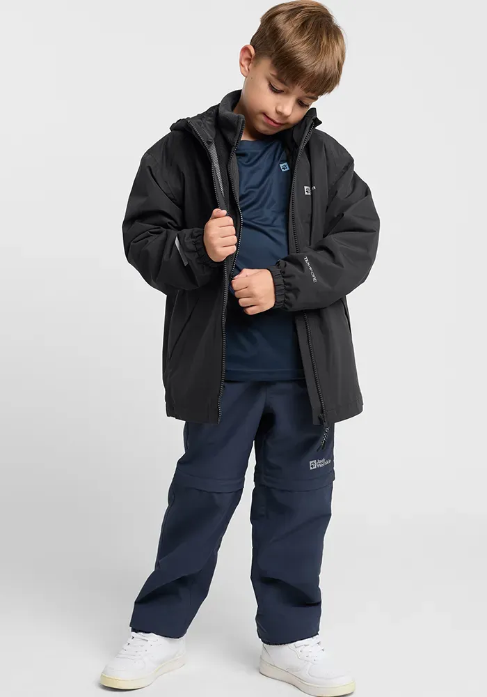 Функциональная куртка 3-в-1 Jack Wolfskin "ICELAND 3IN1 JACKET K", с капюшоном, цвет Phantom — фото 3