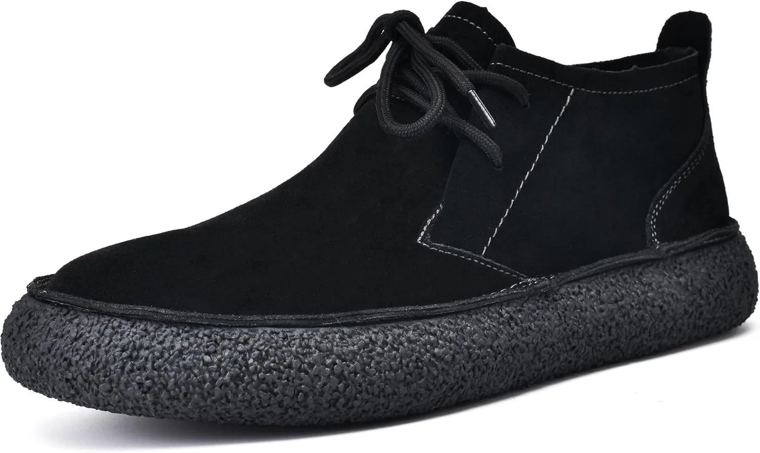 Мужские ботинки JIONS Desert Chukka на шнуровке, замшевые, с круглым носком и платформой, Black