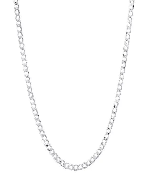 

Ожерелье унисекс из стерлингового серебра с кубинским мотивом и суперплоским дизайном Steeltime, silver