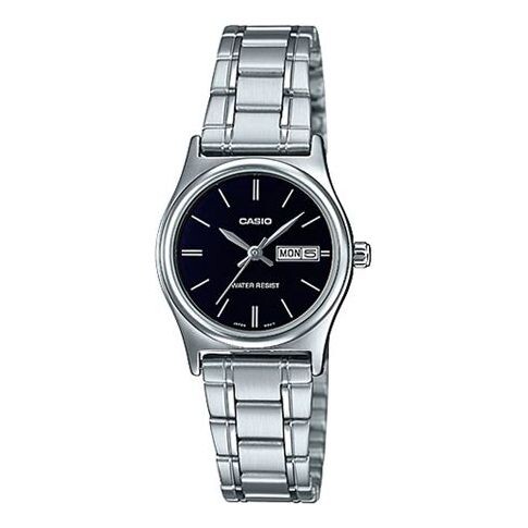 

Часы CASIO Quartz Waterproof Stainless Steel Strap Black Analog, черный