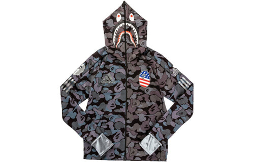 Толстовка с капюшоном xa bathing ape sb shark hoodie Adidas, черный — фото 2
