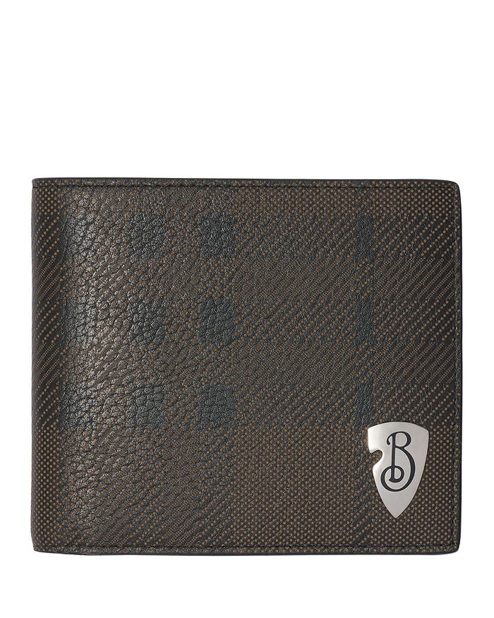 

Кожаный кошелек B Shield Bi Fold Burberry, коричневый