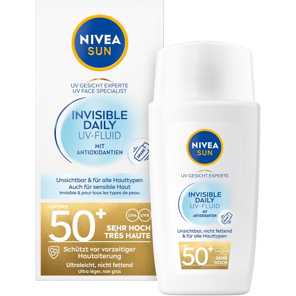 

Солнцезащитный крем nivea sun uv gesicht experte invisible daily uv fluid lsf50+ Nivea, объем 40 мл