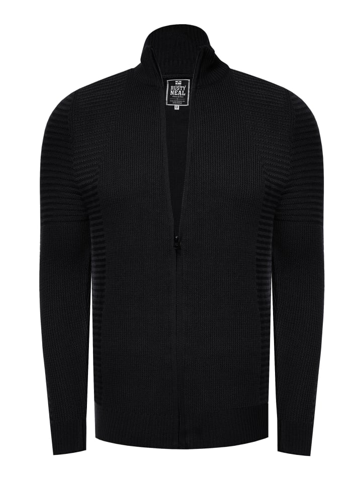 

Тонкая трикотажная куртка в байкерском стиле черного цвета Rusty Neal